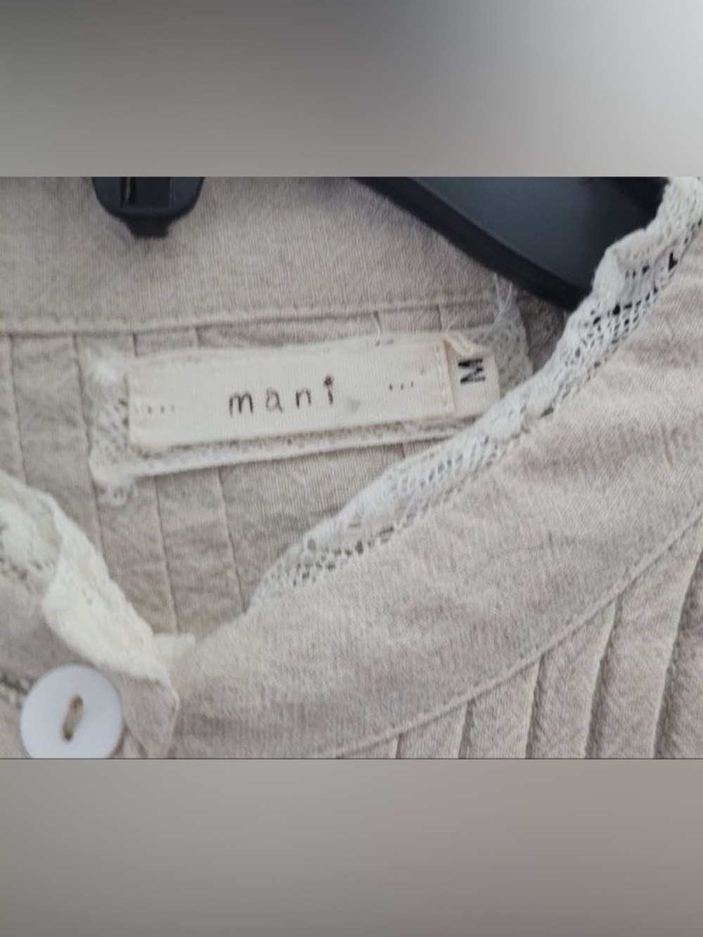 Vintage Mani Linen Peasant Top Size M - Picture 2 of 10